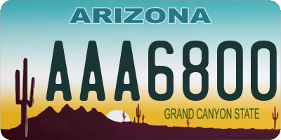 AZ license plate AAA6800