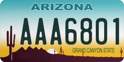 AZ license plate AAA6801