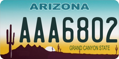 AZ license plate AAA6802