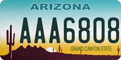 AZ license plate AAA6808