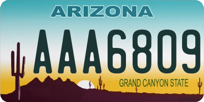 AZ license plate AAA6809