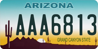 AZ license plate AAA6813