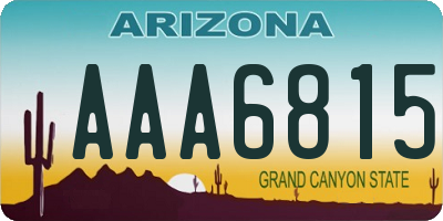 AZ license plate AAA6815