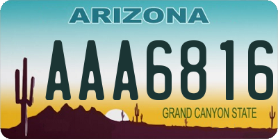 AZ license plate AAA6816