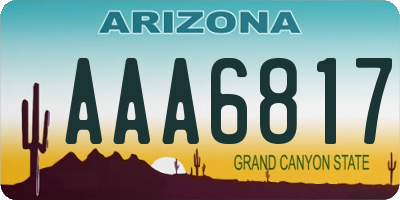 AZ license plate AAA6817