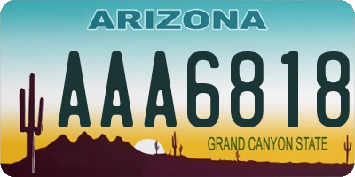 AZ license plate AAA6818