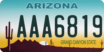 AZ license plate AAA6819