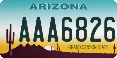 AZ license plate AAA6826