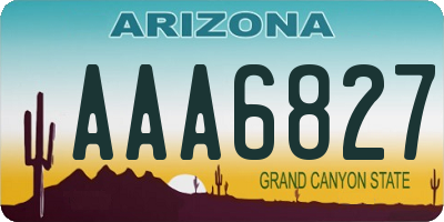 AZ license plate AAA6827