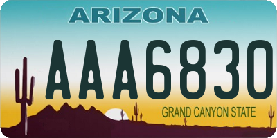 AZ license plate AAA6830