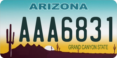 AZ license plate AAA6831