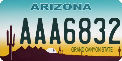 AZ license plate AAA6832