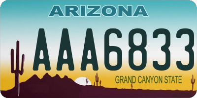 AZ license plate AAA6833