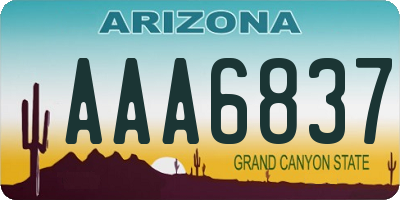 AZ license plate AAA6837