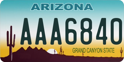 AZ license plate AAA6840