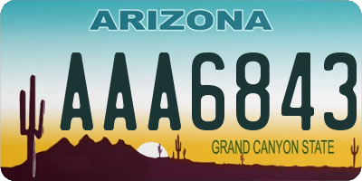 AZ license plate AAA6843