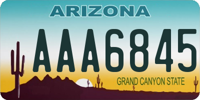 AZ license plate AAA6845