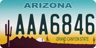 AZ license plate AAA6846