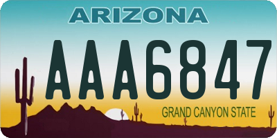 AZ license plate AAA6847