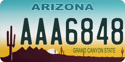 AZ license plate AAA6848