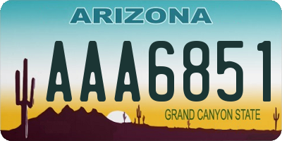 AZ license plate AAA6851