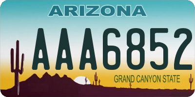 AZ license plate AAA6852