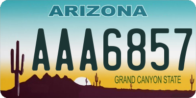 AZ license plate AAA6857