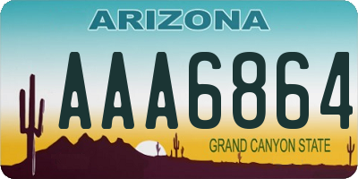 AZ license plate AAA6864