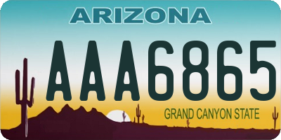 AZ license plate AAA6865