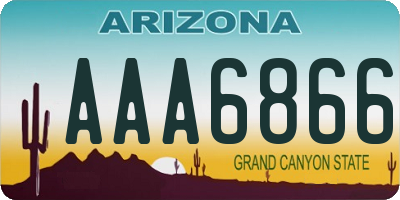 AZ license plate AAA6866