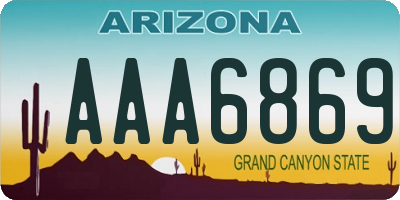 AZ license plate AAA6869