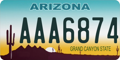 AZ license plate AAA6874