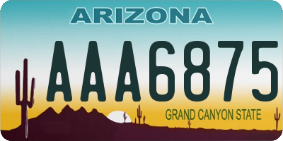 AZ license plate AAA6875