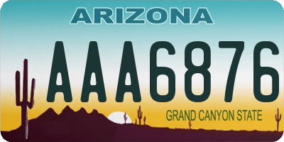 AZ license plate AAA6876