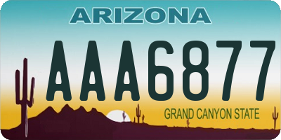 AZ license plate AAA6877