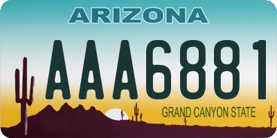 AZ license plate AAA6881