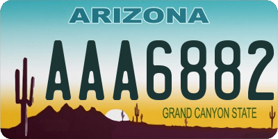 AZ license plate AAA6882