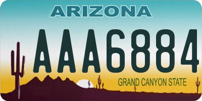 AZ license plate AAA6884
