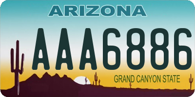 AZ license plate AAA6886