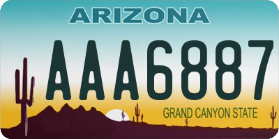 AZ license plate AAA6887