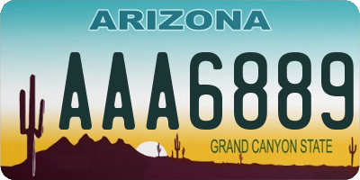 AZ license plate AAA6889