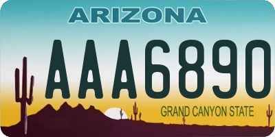 AZ license plate AAA6890