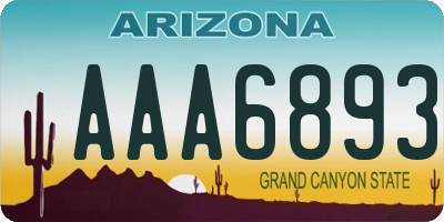 AZ license plate AAA6893