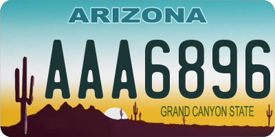 AZ license plate AAA6896