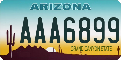 AZ license plate AAA6899