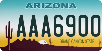 AZ license plate AAA6900