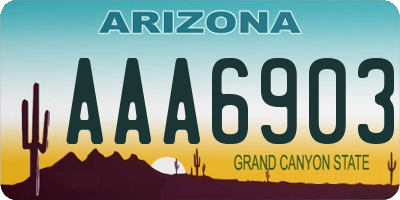 AZ license plate AAA6903