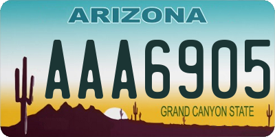 AZ license plate AAA6905