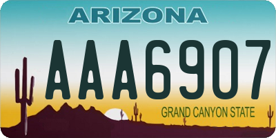 AZ license plate AAA6907