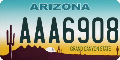 AZ license plate AAA6908